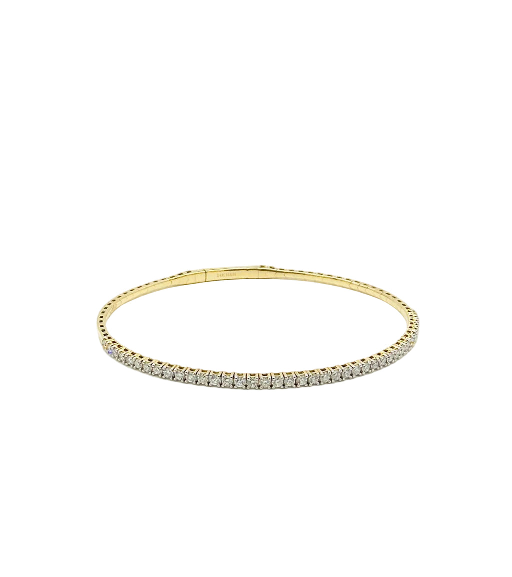 14k Yellow Gold Diamond Flexi Bangle