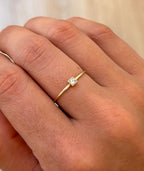 Princess Cut Dainty Solitaire Diamond Ring