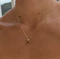 Citrine and Diamond Bezel Pendant Necklace