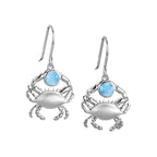 Crab and Larimar Earrings