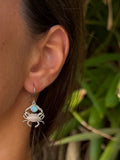 Crab and Larimar Earrings