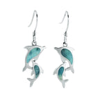 Larimar Dolphin Duo Earrings