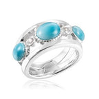 Larimar and White Topaz Band