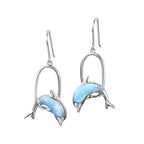Jumping Dolphin Larimar Earrings
