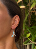 Larimar Dragonfly Dangling Earrings