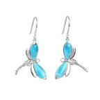 Larimar Dragonfly Dangling Earrings