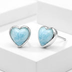Larimar Heart Earrings