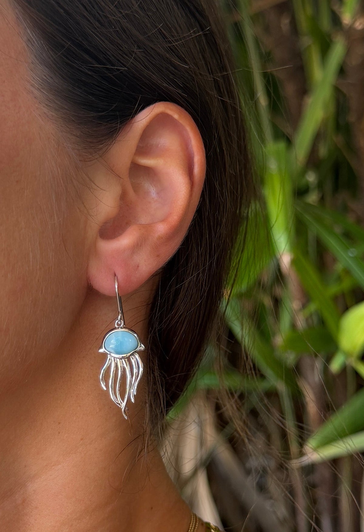Larimar Jellyfish Earrings