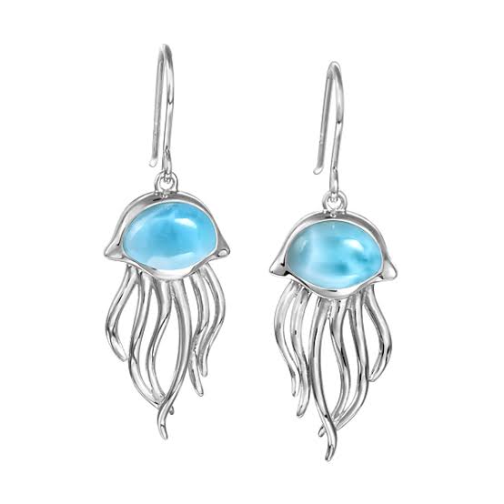 Larimar Jellyfish Earrings