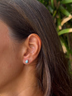 Larimar Pear Stud Earrings