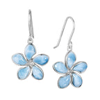 Plumeria Larimar Dangling Earrings