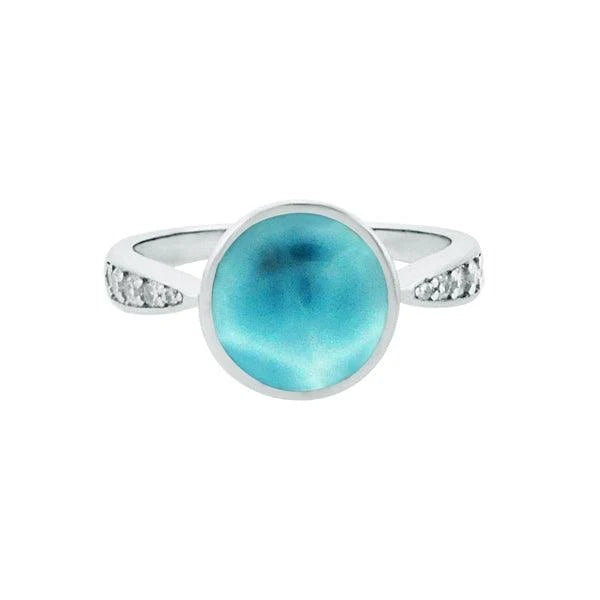 Round Larimar Ring