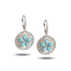 Larimar Sand Dollar Dangling Earrings