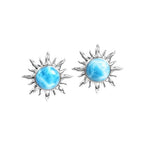 Larimar Sun Burst Earrings