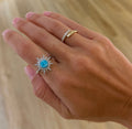 Larimar and Topaz Sunburst Ring