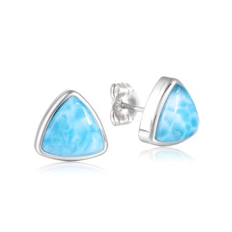 Larimar Trilliant Studs