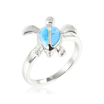 Larimar Turtle Ring