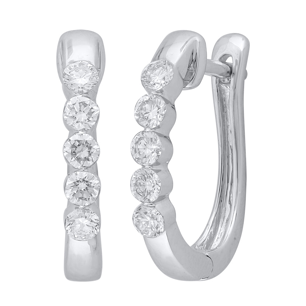 Five Stone Lab Diamond Hoops