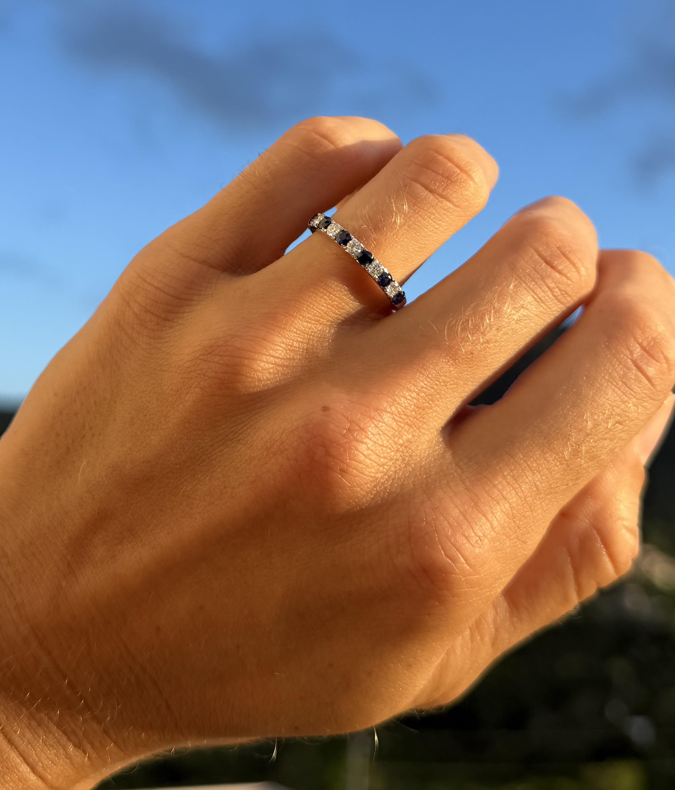 Medium Sapphire & Diamond Ring