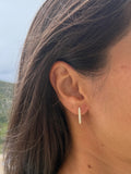Diamond Oval Hoop Earrings
