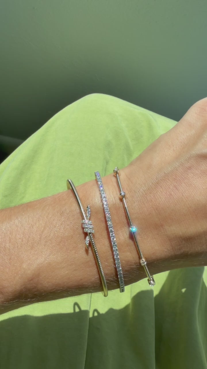 Diamond Bow Flexi Bangle