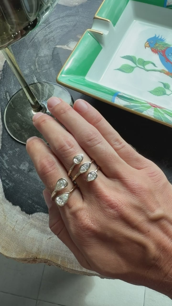 Pear and Marquise Lab Cocktail Ring