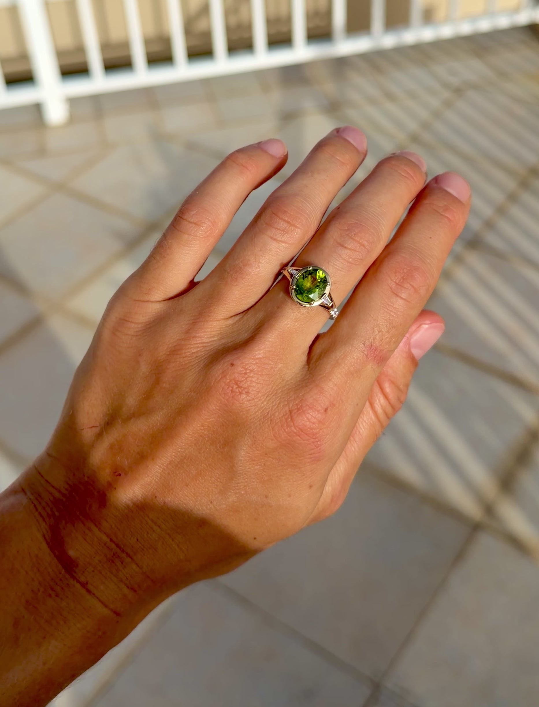 Peridot & Diamond Ring - PREORDER