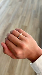 Dainty Baguette & Round Brilliant Diamond Ring