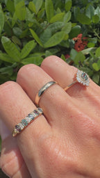 Oval Alexandrite & Diamond Trio Band