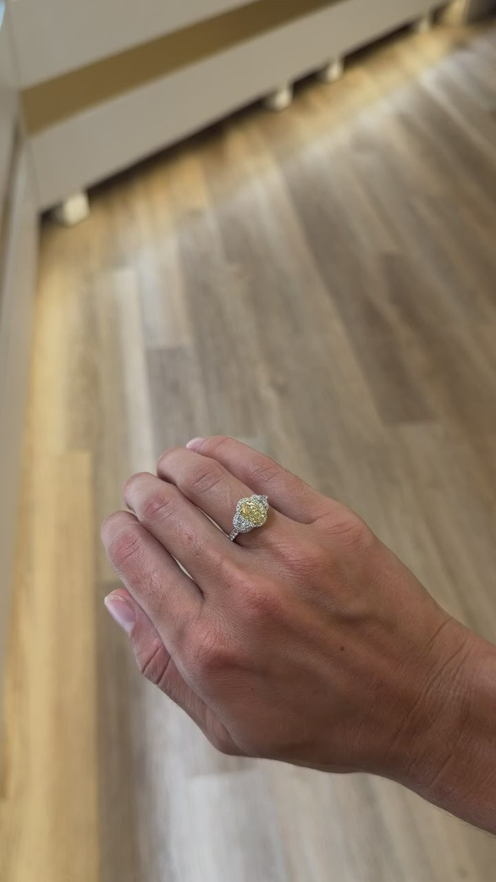 Oval Yellow Diamond Ring - Lab