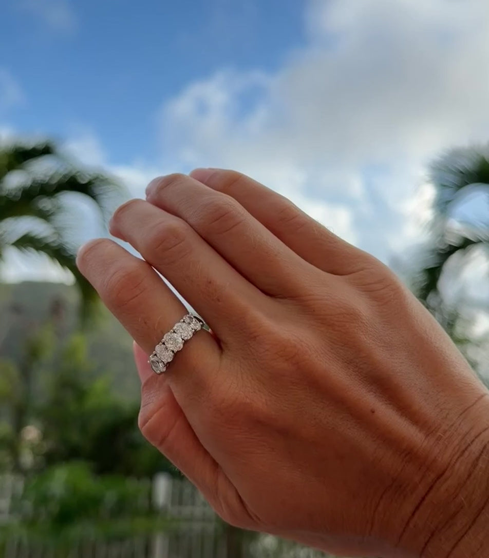 Oval Half Eternity Diamond Ring
