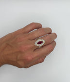 Marquise Ruby and Diamond Cocktail Ring