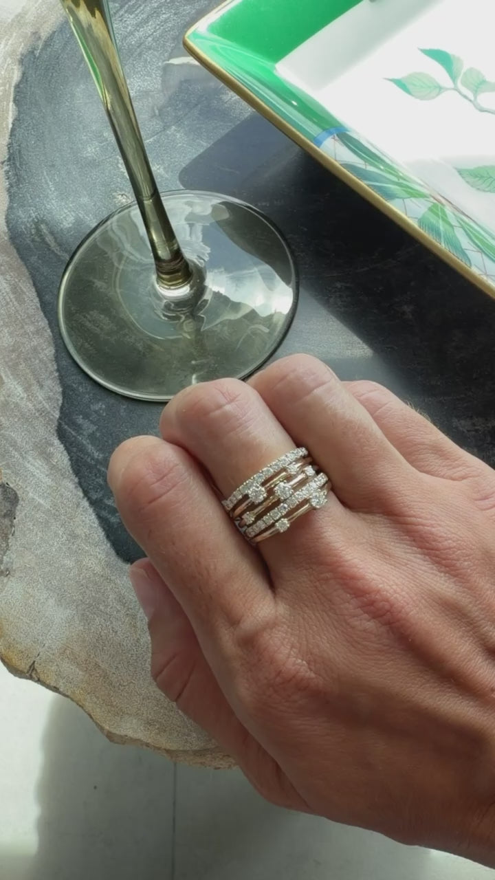 Layered Diamond Stack Ring