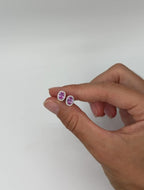 Oval Pink Sapphire Studs