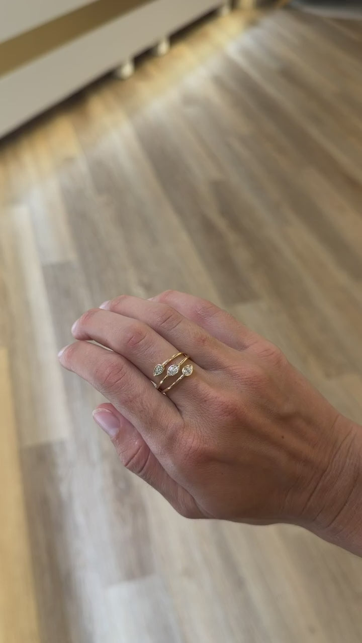 Pear and Marquise Lab Cocktail Ring