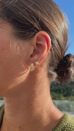 Emerald Cut Chunky Bezel Lab Grown Diamond Earrings
