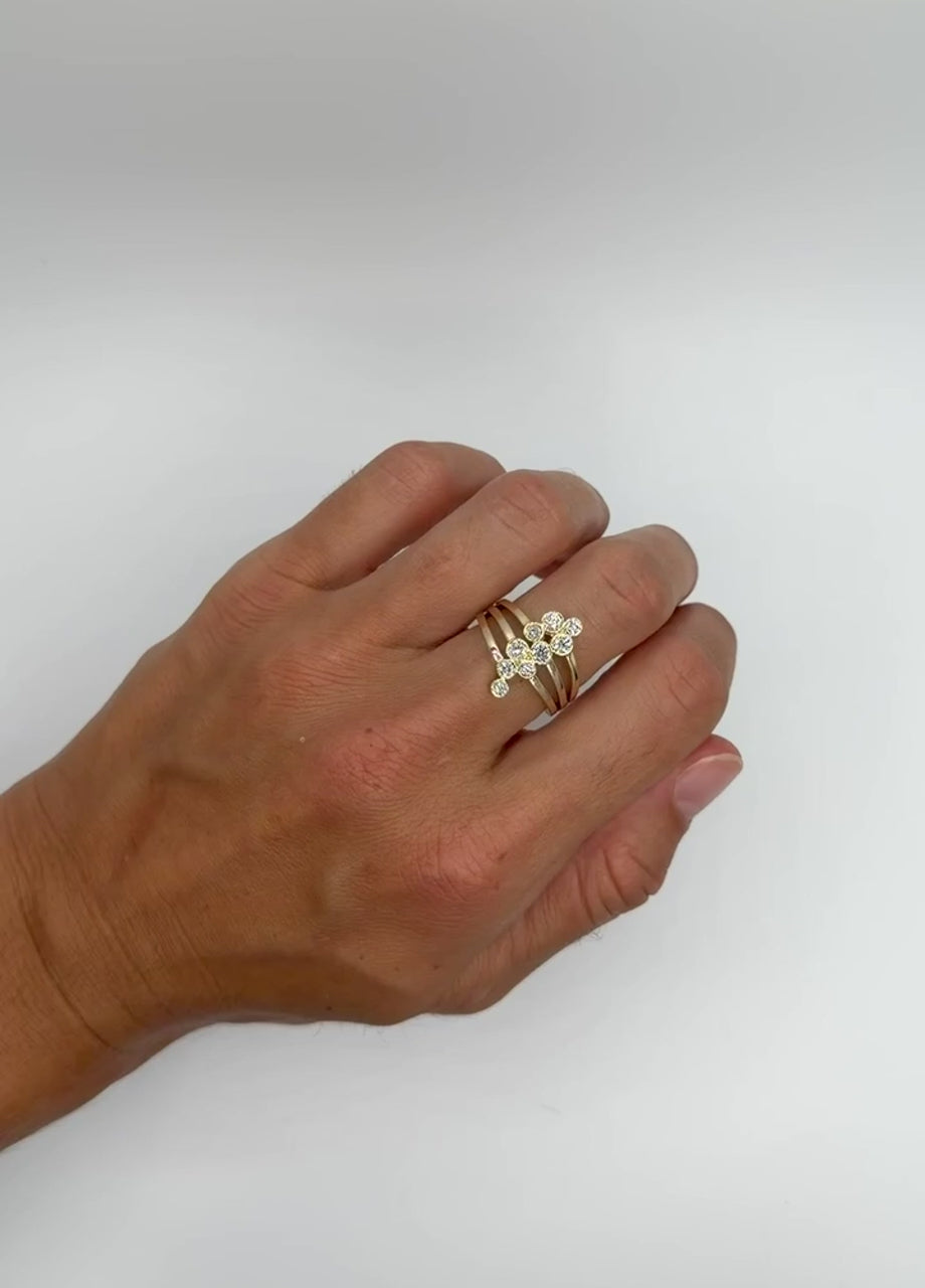 Bubble Bezel Cocktail Ring