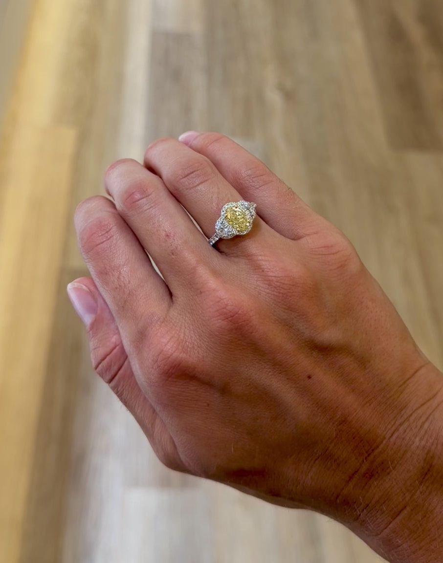 Oval Lab Yellow Diamond Ring - PREORDER