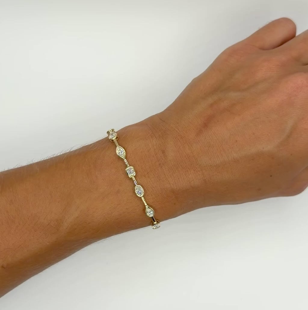 Mixed Shape Bezel Lab Diamond Bracelet