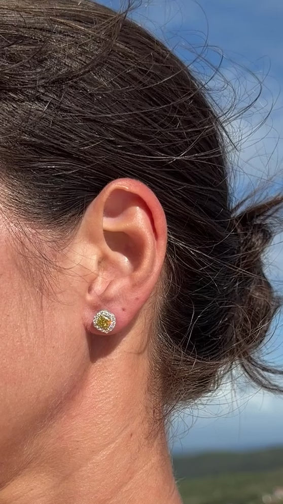 GIA Yellow Diamond Studs
