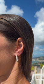 Elongated "in and out" Lab Diamond Hoops