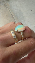 Flush Diamonds & Brushed 14kt Ring