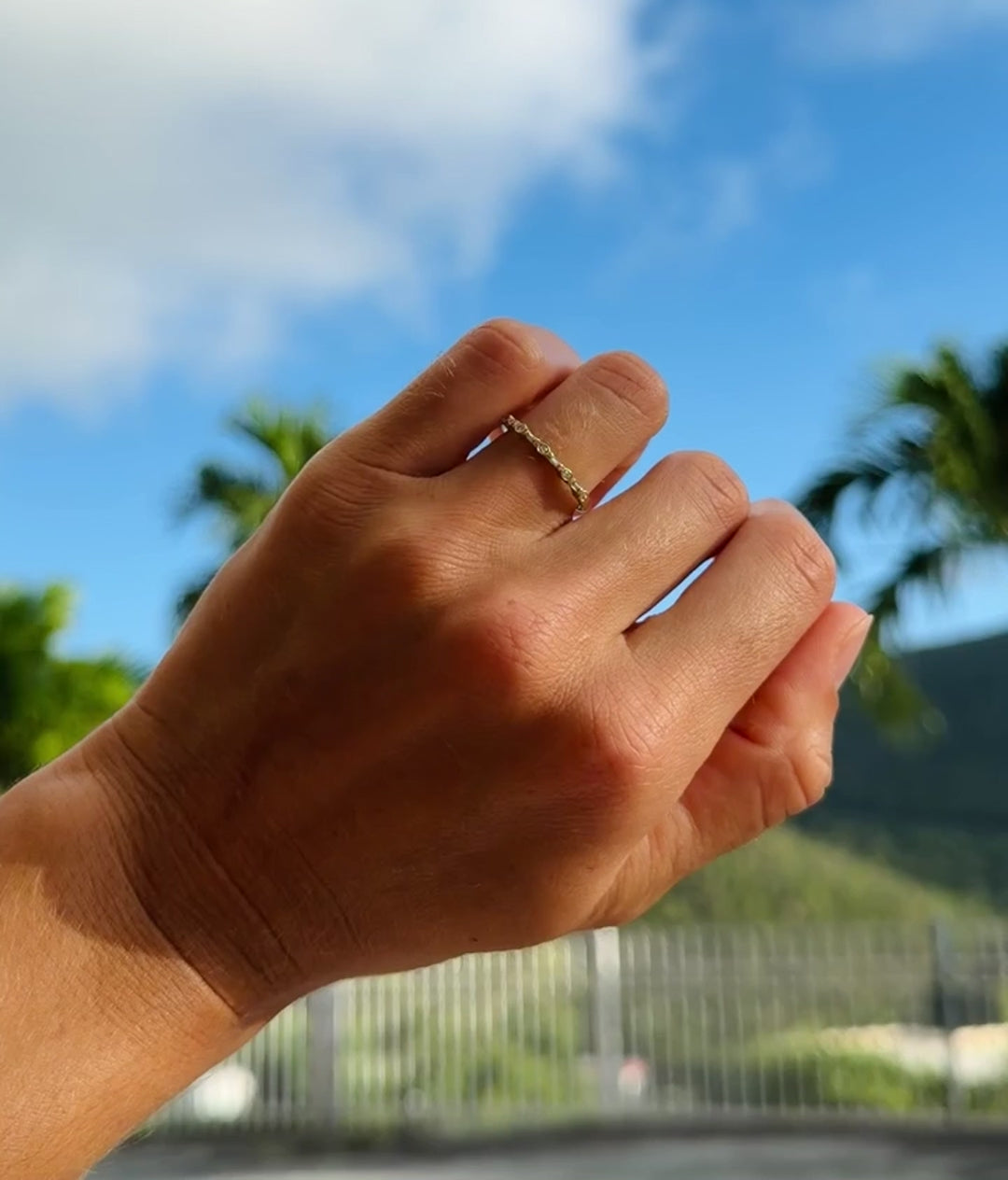 Dainty Alternating Baguette and Round Diamond Ring
