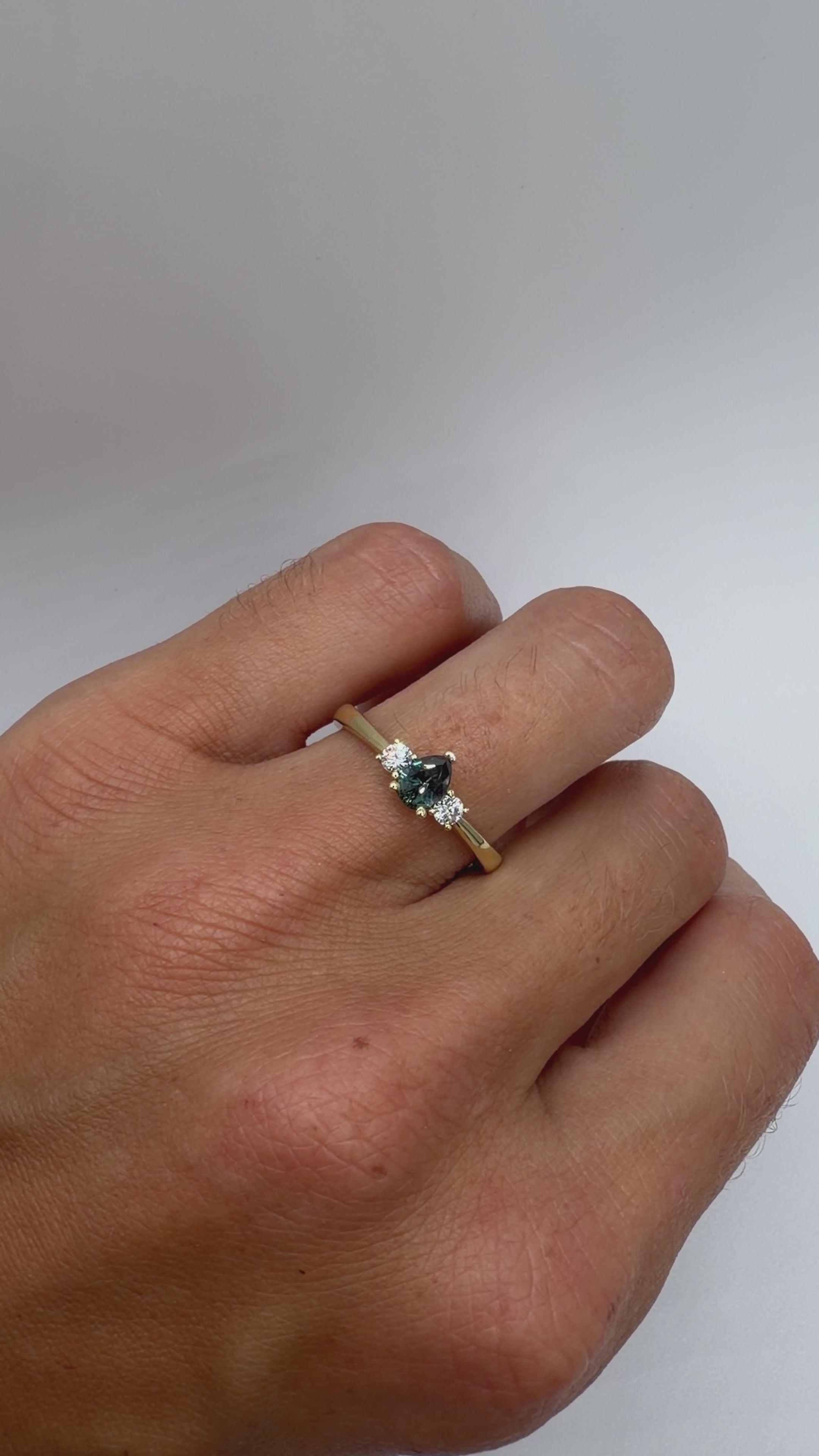 Dainty IGI Pear Shaped Alexandrite Ring