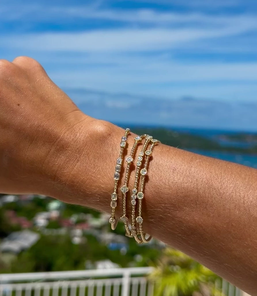Flexi Bangle with Emerald Cut Diamonds