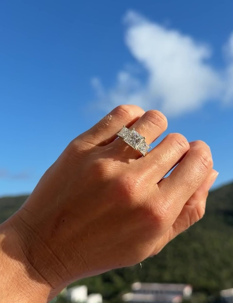 IGI Princess Cut Lab Diamond Trio Ring