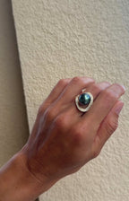 Tahitian Pearl & Diamond Wave Cocktail Ring