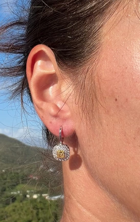 Yellow Diamond Drop Earrings