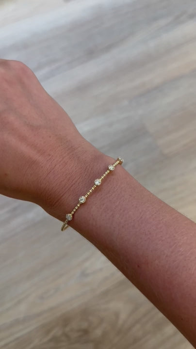 Round Diamond Station Flexi Bangle