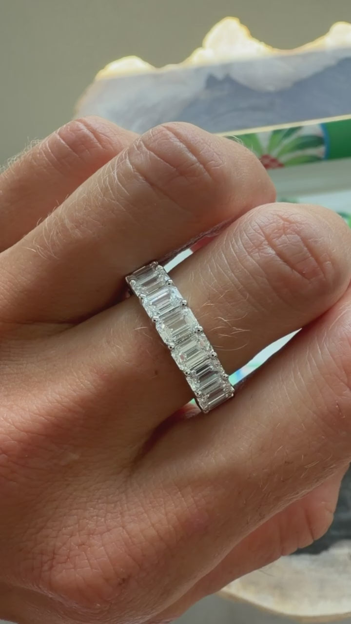 Emerald Cut Lab Diamond Eternity Band - PREORDER
